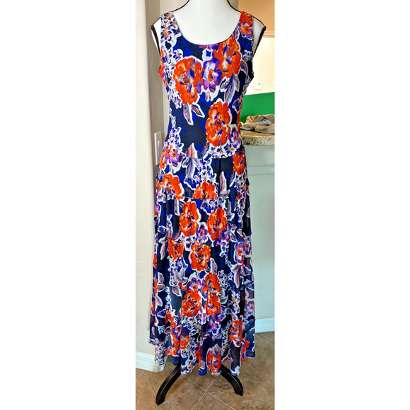 Jones Studio New York Romantic Vintage Floral Maxi Dress Size 2 - Picture 1 of 4